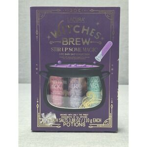 Lacura Witches Brew Bath Salts 3pc Set Cherry Blood Berry Mint 3.88oz Each New